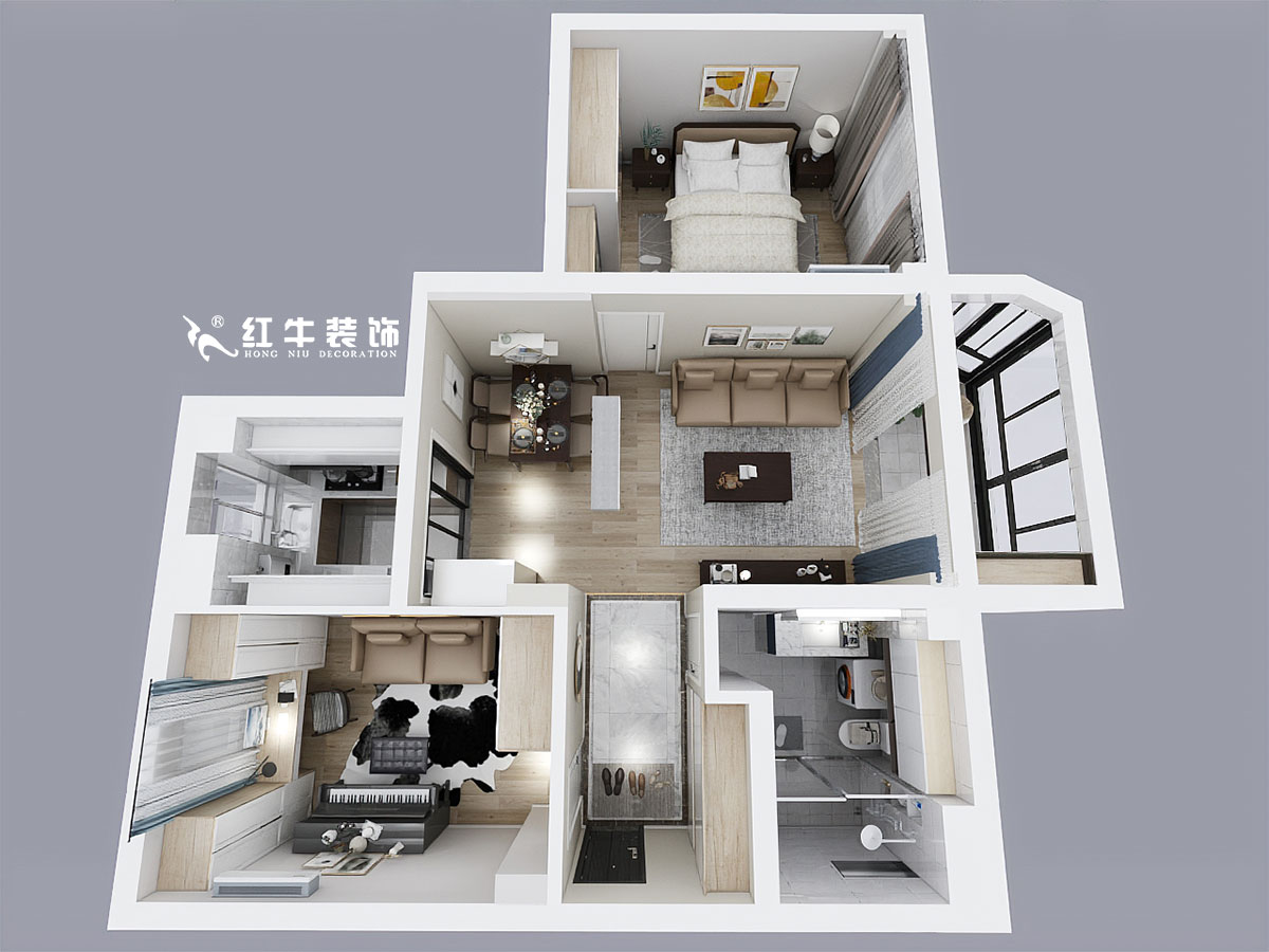 顾娟_锁金二村21-907-85㎡-现代轻奢风格_2室2厅1卫_定制家￥113950→00鸟瞰图